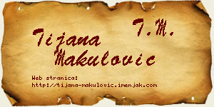 Tijana Makulović vizit kartica